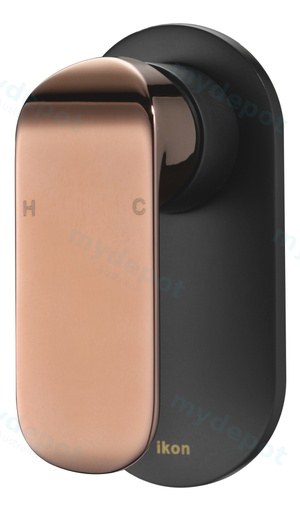 Kara Wall Mixer(Black & Rose Gold Handle)