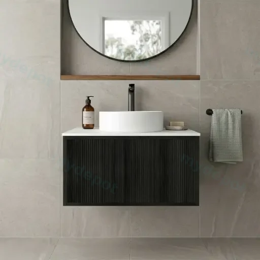 Kiama 750mm Bottega Oak One Drawer Wall Hung Vanity Cabinet Only