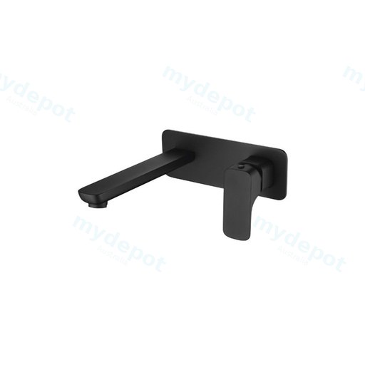 Kompakt Eckig Matte Black Bath Mixer Set