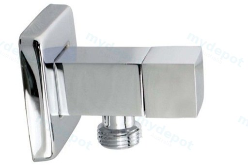 Laundry Square Chrome 1/4 Turn Washing Machine Stop Tap Pair