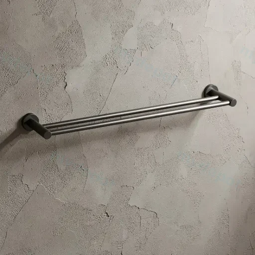 Linie Double Towel Rail 800mm Gun Metal