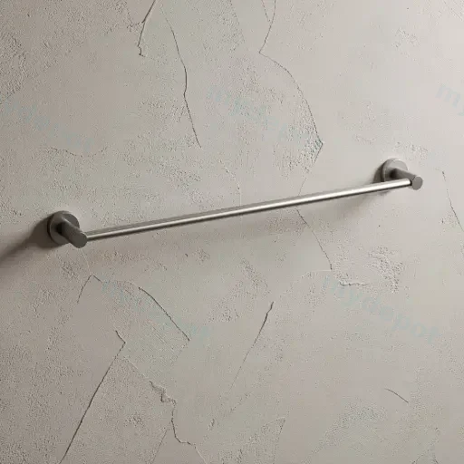 Linie Single Towel Rail 600mm Brushed Nickel