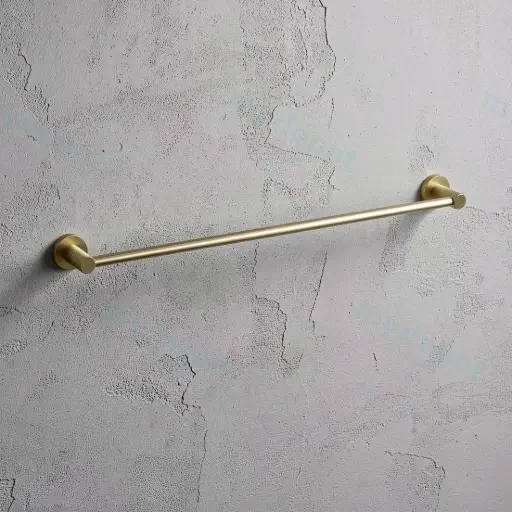 Linie Single Towel Rail 800mm Brushed Gold