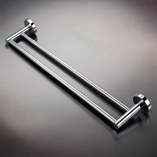 Lucid Pin  Round Chrome Double Towel Rack Rail 790mm