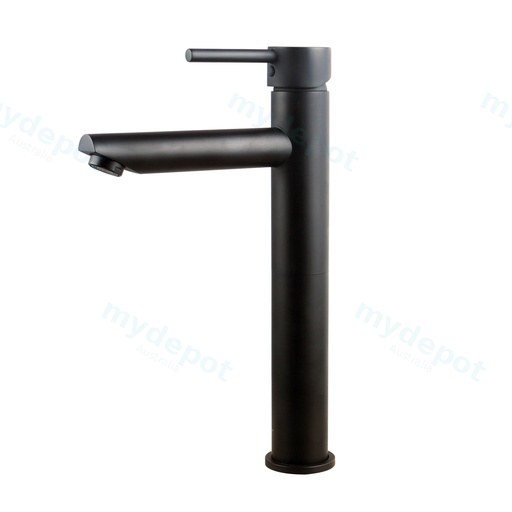 Lucid Pin Round Black Tall Basin Mixer