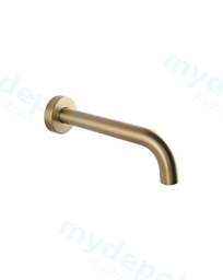 Lucid Pin Round Brushed Brass Bathtub/Basin Wall Spout 160mm Spout