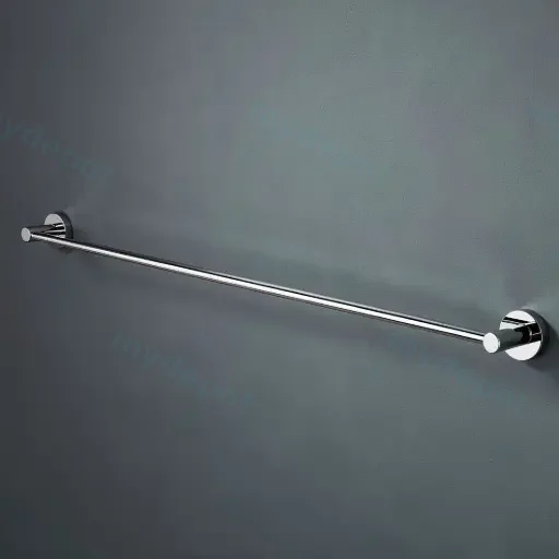 Lucid Pin Round Chrome Single Towel Rack Rail 790mm