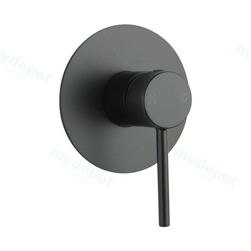 Lucid Pin Series Round Black Shower/Bath Wall Mixer(80mm Cover Plate)(color up)