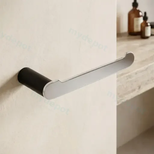 RUSHY Series Black&Chrome Toilet Paper Holder