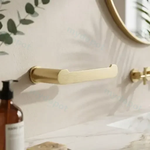 RUSHY Series Brushed Brass Toilet Paper Holder