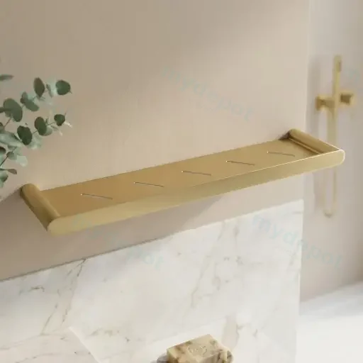 RUSHY Series Brushed Brass Stainless Steel Shelf