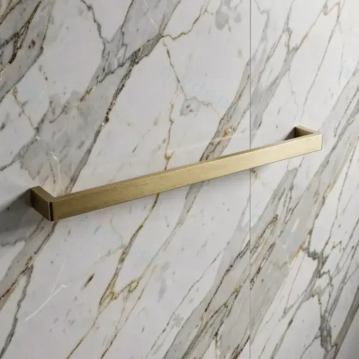 IVANO Series Brushed Brass Single Towel Rail 600mm