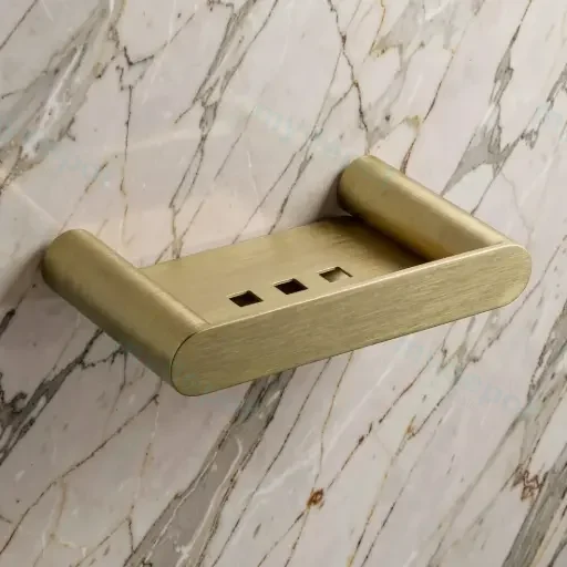 RUSHY Series Brushed Brass Soap Dish Holder