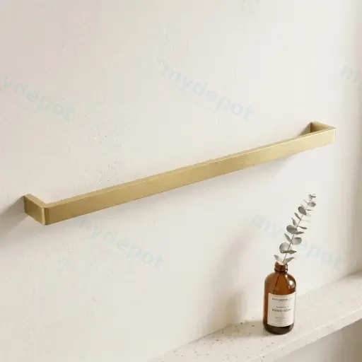IVANO Series Brushed Brass Single Towel Rail 800mm