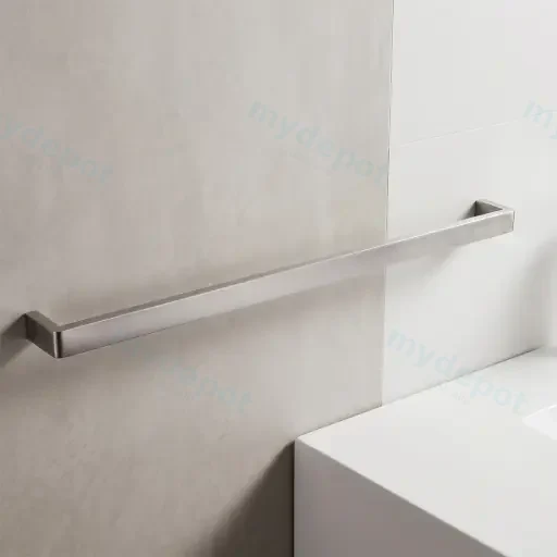 IVANO Series Brushed Nickel Single Towel Rail 800mm