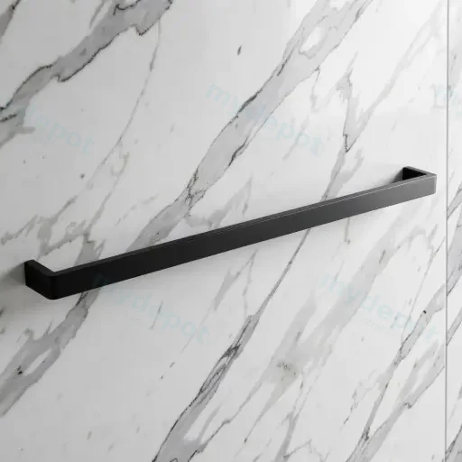 IVANO Series Black Single Towel Rail 800mm