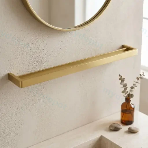 IVANO Series Brushed Brass Double Towel Rail 800mm