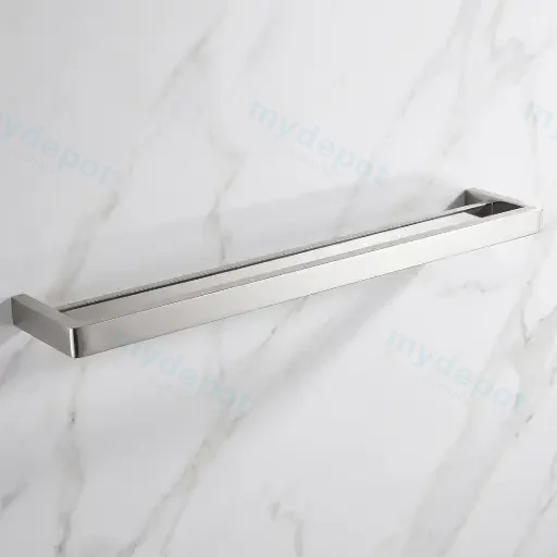 IVANO Series Brushed Nickel Double Towel Rail 800mm