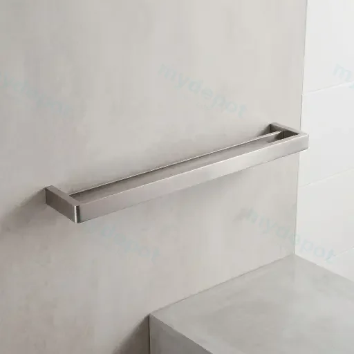 IVANO Series Brushed Nickel Double Towel Rail 600mm