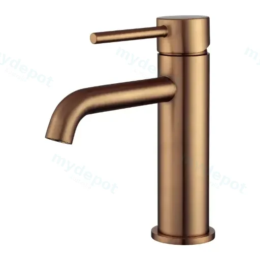 LUCID PIN Series Round Brushed Copper Basin Mixer