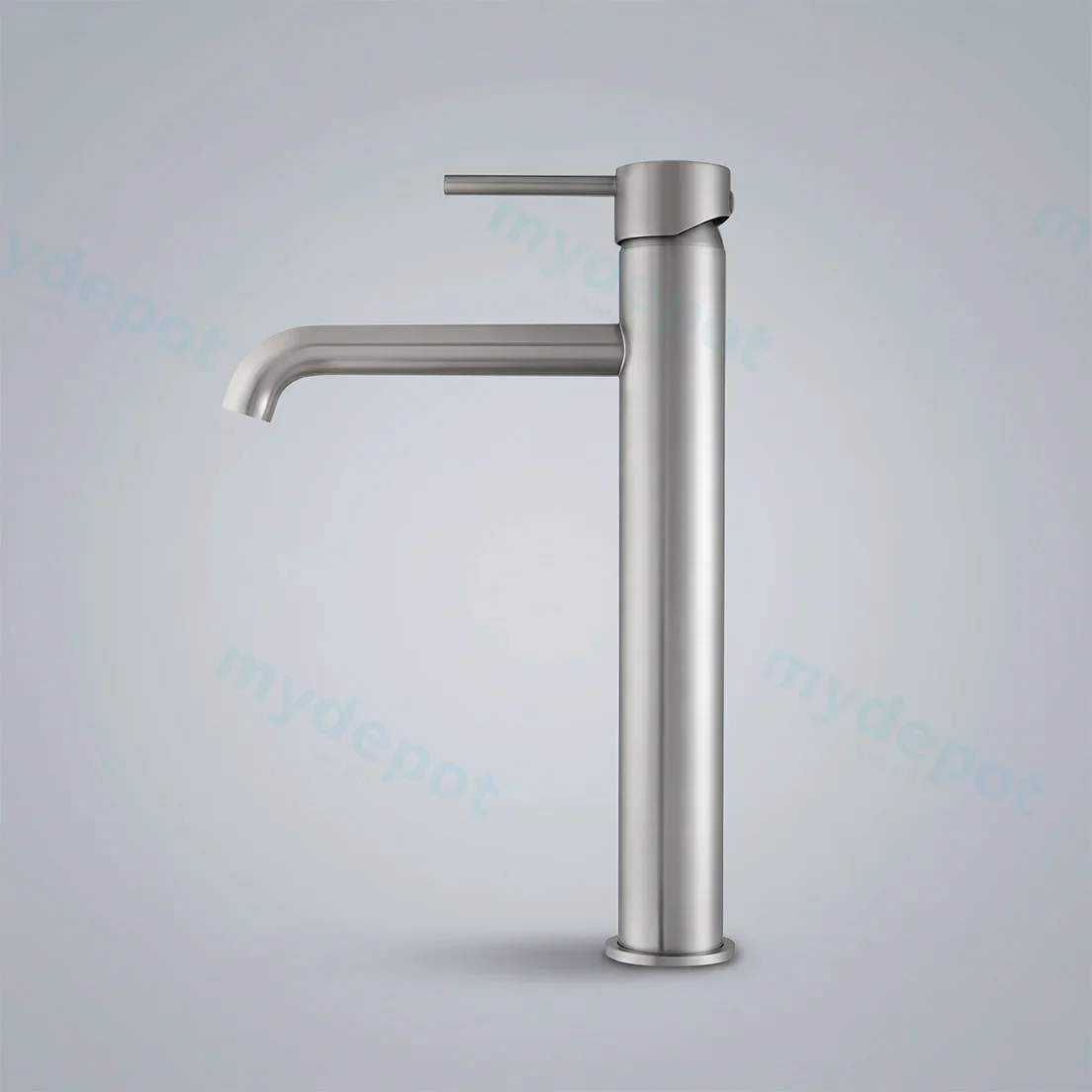 LUCID PIN Series Round Brushed Nickel Tall Basin Mixer