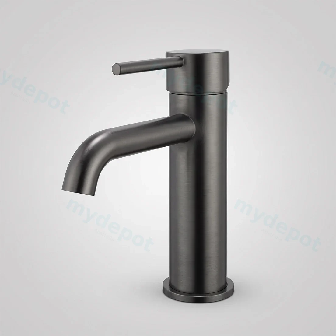 LUCID PIN Series Round Brushed Gun Metal Grey Basin Mixer
