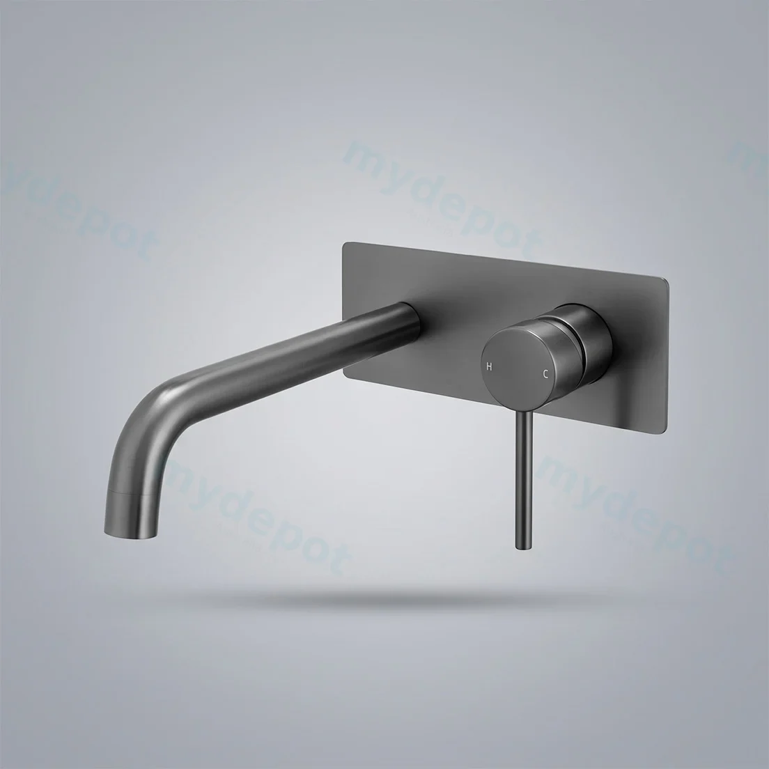 LUCID PIN Series Gun Metal Grey Wall Mixer With Spout