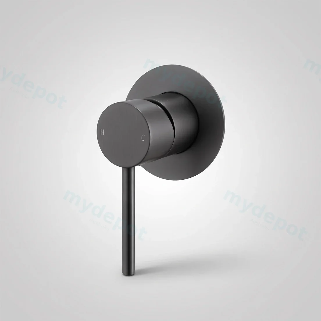 LUCID PIN Series Round Gun Metal Grey Wall Mixer