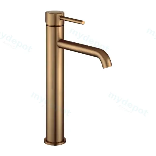 LUCID PIN Series Round Brushed Copper Tall Basin Mixer