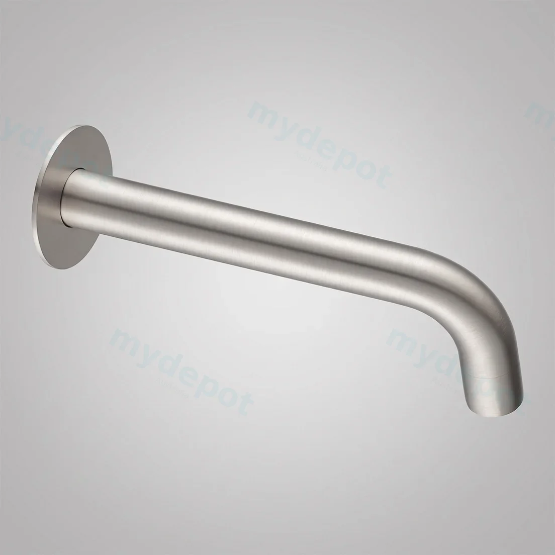 LUCID PIN Series Round Brushed Nickel Bathtub/Basin Wall Spout(60mm Flat Back Plate)
