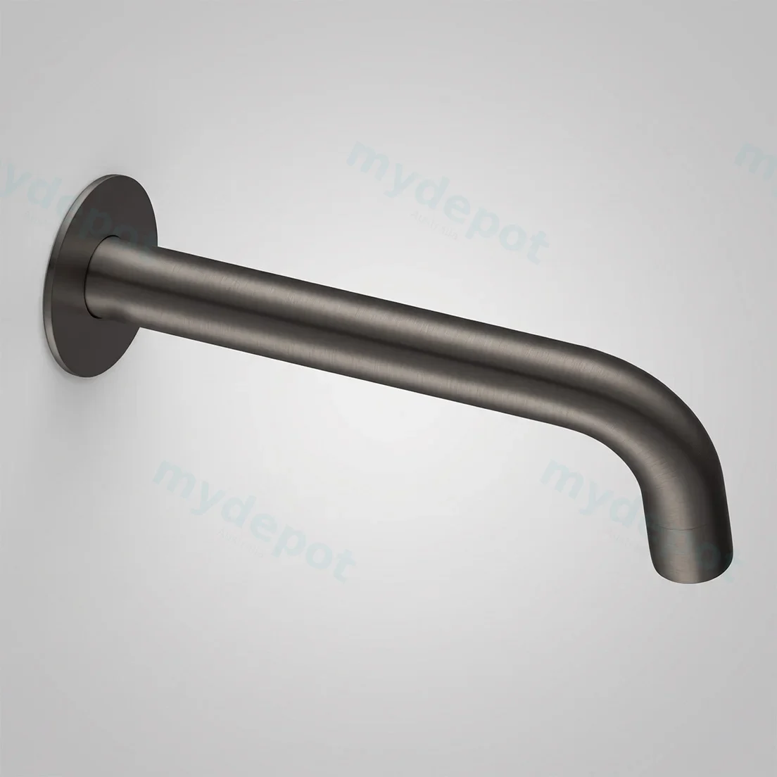 LUCID PIN Series Round Gun Metal Grey Bathtub/Basin Wall Spout(60mm Flat Back Plate)
