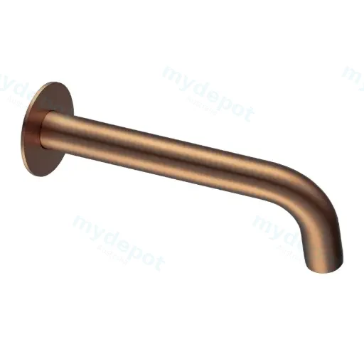 LUCID PIN Series Round Brushed Copper Bathtub/Basin Wall Spout(60mm Flat Back Plate)