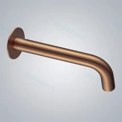 LUCID PIN Series Round Brushed Copper Bathtub/Basin Wall Spout(60mm Flat Back Plate)