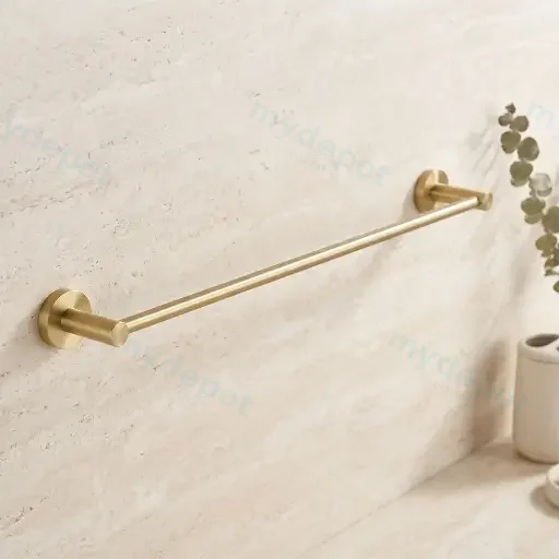 LUCID PIN Series Brushed Brass Single Towel Rack Rail 800mm