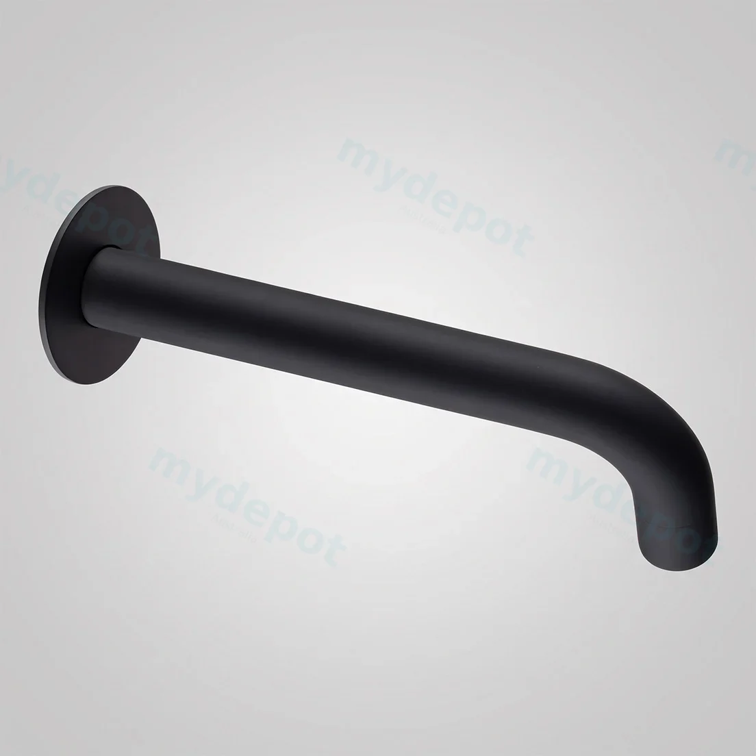 LUCID PIN Series Round Black Bathtub/Basin Wall Spout(60mm Flat Back Plate)