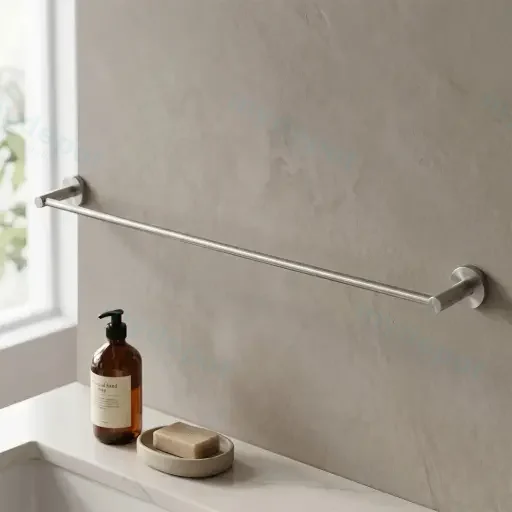 LUCID PIN Series Brushed Nickel Single Towel Rack Rail 800mm