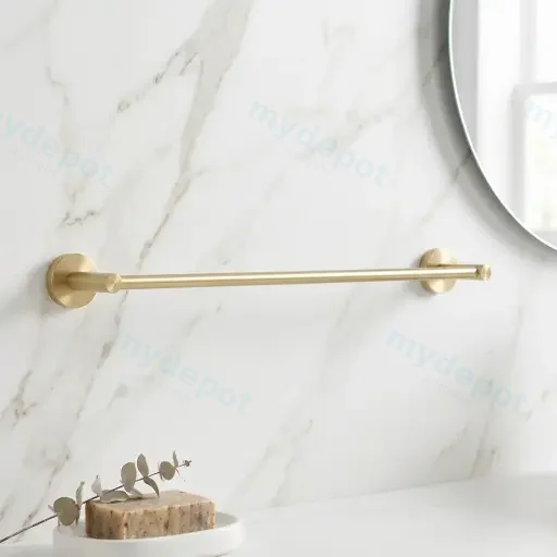 LUCID PIN Series Light Brushed Brass Single Towel Rack Rail 800mm