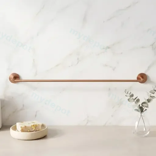 LUCID PIN Series Brushed Copper Single Towel Rack Rail 800mm