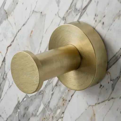 LUCID PIN Series Brushed Brass Robe Hook