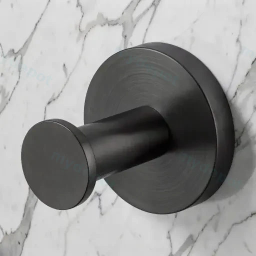LUCID PIN Series Gun Metal Grey Robe Hook