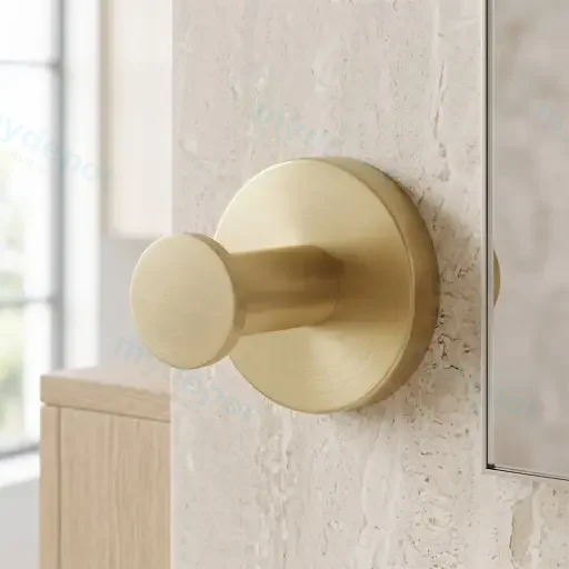 LUCID PIN Series Light Brushed Brass Robe Hook