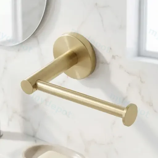LUCID PIN Series Light Brushed Brass Toilet Paper Roll Holder