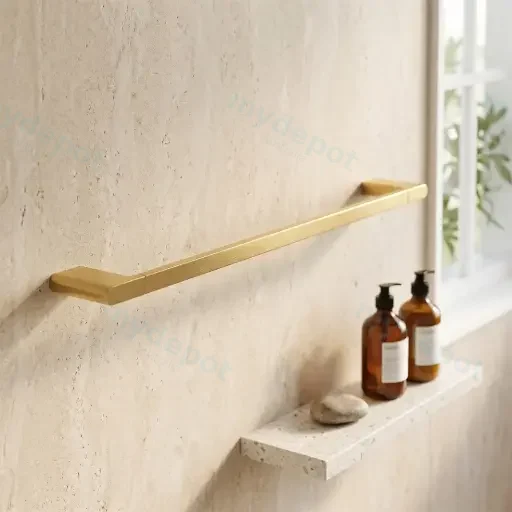 VOG Series Brushed Brass Single Towel Rail 600mm