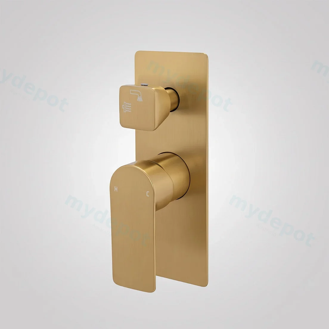 VOG Series Brushed Brass Wall Mixer With Diverter