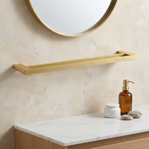 VOG Series Brushed Brass Double Towel Rail 600mm