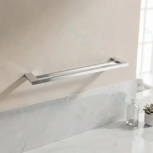 VOG Series Brushed Nickel Double Towel Rail 600mm