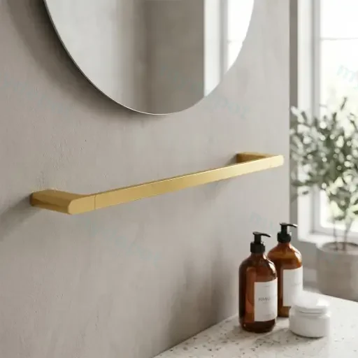 VOG Series Brushed Brass Single Towel Rail 800mm