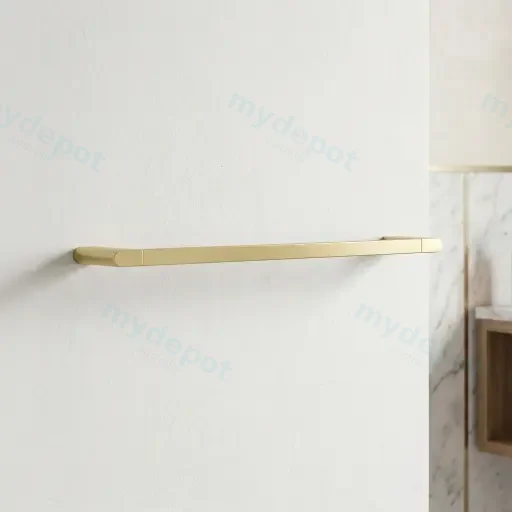 VOG Series Light Brushed Brass Single Towel Rail 800mm