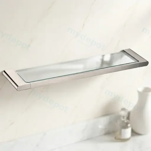 VOG Series Brushed Nickel Glass Shelf