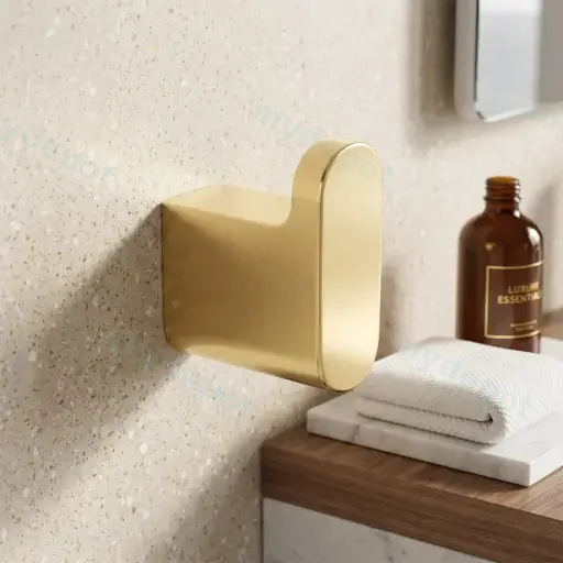 VOG Series Light Brushed Brass Robe Hook